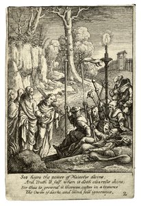 İsa, kendisini eleştirenlerle yüzleşiyor by Wenceslaus Hollar