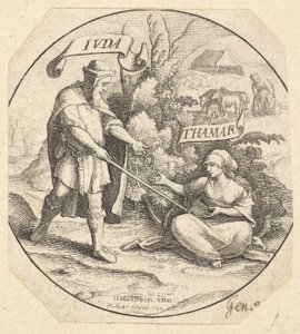 Yahuda ve Tamar, 1640. by Wenceslaus Hollar