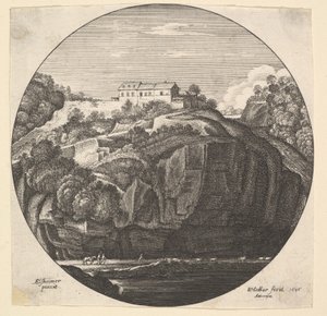 Kayalıklarda bir ev ile manzara, 1646. by Wenceslaus Hollar