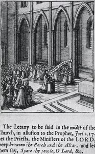 Bir kilisede ayin, c.1655 (gravür) by Wenceslaus Hollar