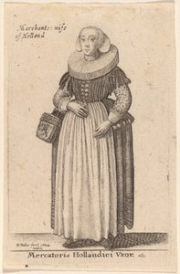 Hollandalı bir tüccarın karısı by Wenceslaus Hollar