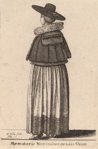 Bir Nürnberg tüccarının karısı, 1643 by Wenceslaus Hollar