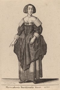Parisli bir tüccarın karısı, 1643. by Wenceslaus Hollar
