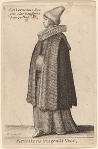 Prag tüccarının karısı by Wenceslaus Hollar