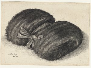 Kurdele ile süslenmiş kürk manşon Manşonlar (dizi adı) by Wenceslaus Hollar