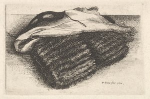 Muff, beyaz fular ve maske, 1642. by Wenceslaus Hollar
