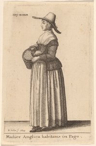 Köyde yaşayan bir İngiliz kadın by Wenceslaus Hollar