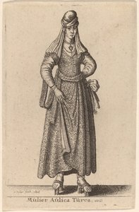 Türk kadını saray mensubu by Wenceslaus Hollar