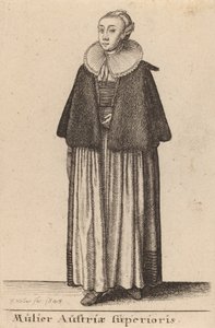 Avusturyalı kadın Üstün, 1643 by Wenceslaus Hollar