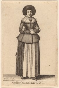 Fransız kadın by Wenceslaus Hollar