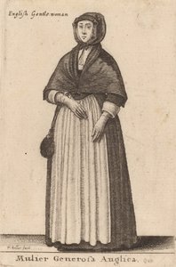 İngiliz Soylu Kadın, 1643 by Wenceslaus Hollar