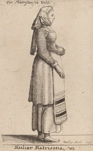 Matrisanalı kadın, 1649 by Wenceslaus Hollar