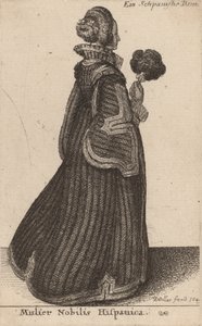 Ünlü bir İspanyol kadın, muhtemelen 1649 by Wenceslaus Hollar