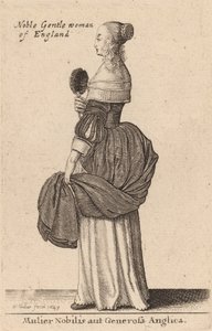 İngiliz Soylu Kadın, 1643 by Wenceslaus Hollar
