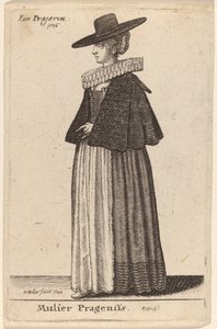 Praglı kadın by Wenceslaus Hollar