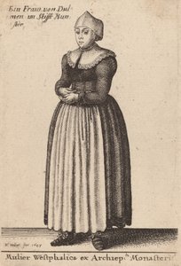 Manastır Başpiskoposunun Westphalia Kadını, 1643 by Wenceslaus Hollar