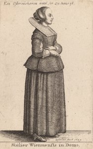 Evdeki Viyanalı kadın, 1649 by Wenceslaus Hollar