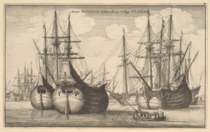 Hollandalı Yük Gemileri veya Flütler, 1647 by Wenceslaus Hollar