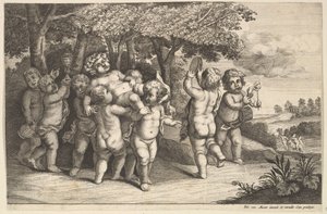 Dokuz Küçük Oğlan, 1625-77. by Wenceslaus Hollar