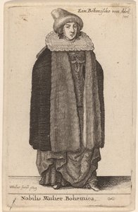 Ünlü Çek kadın by Wenceslaus Hollar