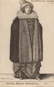 Ünlü bir Çek kadın, 1649 by Wenceslaus Hollar