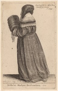 Ünlü Brabantica kadını by Wenceslaus Hollar