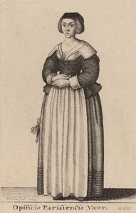 Parisli bir işçinin karısı, 1643 by Wenceslaus Hollar