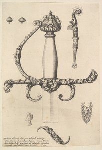 Süslü kılıç kabzası, 1642. by Wenceslaus Hollar
