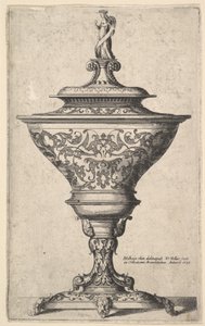 Maskelerin ayaklarında süslü kadeh, 1645. by Wenceslaus Hollar