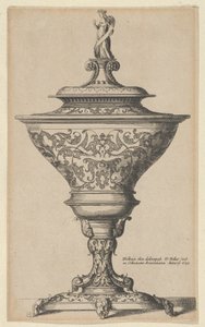 Maskelerin ayaklarında süslü kadeh, 1645., 1645. by Wenceslaus Hollar