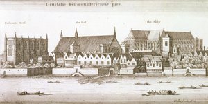 Westminster şehrinin bir parçası, 1647 by Wenceslaus Hollar