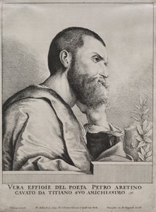 Pietro Aretino'nun portresi by Wenceslaus Hollar