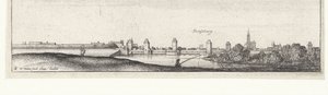 Strazburg manzaralı nehir manzarası Almanya ve Alçak Ülkelerde Nehir Manzaraları (dizi başlığı) by Wenceslaus Hollar