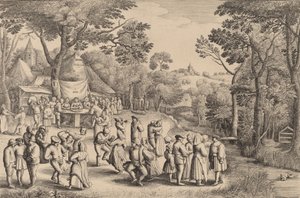 Rustik Düğün Dansı, 1650. by Wenceslaus Hollar