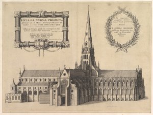 Güneyden Aziz Pauls Spire Ecclesiae Paulinae Prospektüsünü Gösteriyor..., 1657. by Wenceslaus Hollar