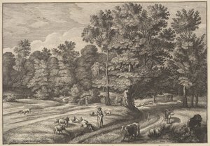 Ormandaki Çobanlar, 1648-50. by Wenceslaus Hollar