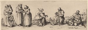 Altı Erkek ve Kadın Dilenci. by Wenceslaus Hollar