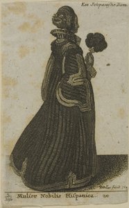 İspanyol asilzadesi by Wenceslaus Hollar