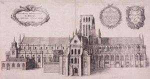 St Paul Katedrali eski, Londra, 1656 by Wenceslaus Hollar