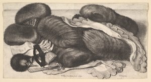 Bir grup manşon, bir çift eldiven, yelpaze, maske ve iki başörtüsü ile natürmort, 1647. by Wenceslaus Hollar