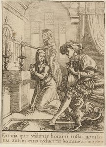 Rahibe ve Ölüm by Wenceslaus Hollar