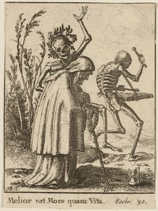 Yaşlı Kadın ve Ölüm by Wenceslaus Hollar