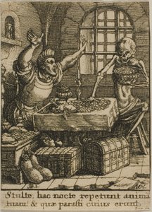 Zengin Adam ve Ölüm by Wenceslaus Hollar