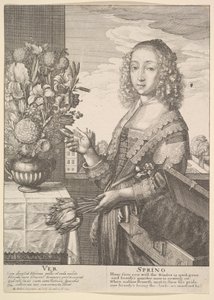 Ver - İlkbahar Üç çeyrek uzunluktaki mevsimler, 1641. by Wenceslaus Hollar