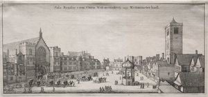 Londra Görünümü: Westminster Hall ile New Palace Yard ve Saat Evi by Wenceslaus Hollar