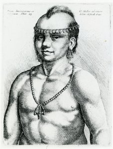 Virginia Kızılderilisi, 1645 by Wenceslaus Hollar
