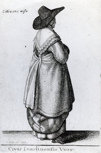 Londra Vatandaşının Karısı, 1643 by Wenceslaus Hollar