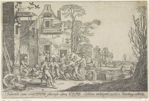 Kış mevsimi Hyems (nesne üzerindeki başlık) Dört Mevsim (dizi adı) by Wenceslaus Hollar
