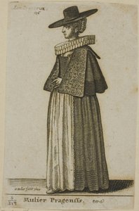 Praglı kadın by Wenceslaus Hollar