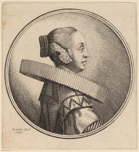 Profilde Ruff Olan Kadın by Wenceslaus Hollar